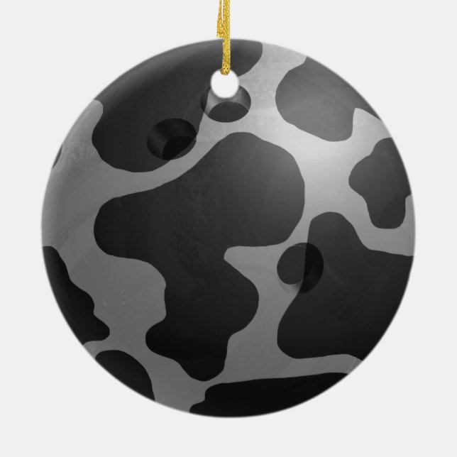 Bowling Ball Cow Gray Keramikornament (Hinten)