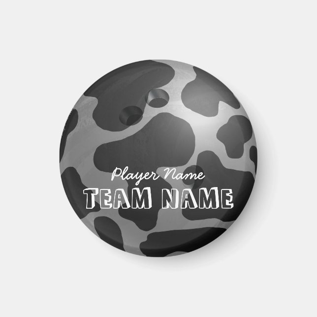 Bowling Ball Cow Gray Magnet (Vorne)