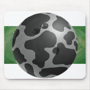 Bowling Ball Cow Gray Mousepad