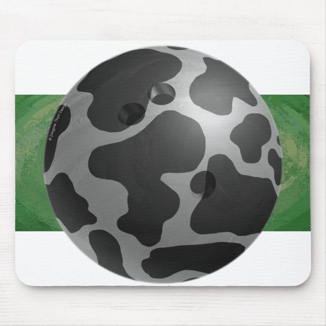 Bowling Ball Cow Gray Mousepad (Vorne)