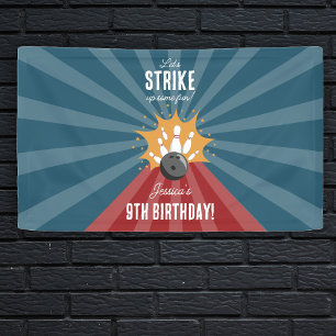 Bowling Ball erwischt Spaß und Kindergeburtstag Banner