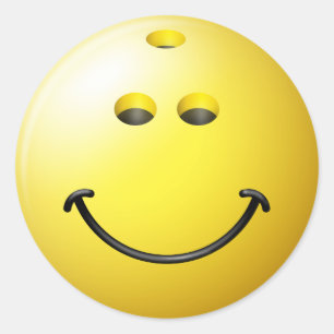 Bowling Ball Face Runder Aufkleber