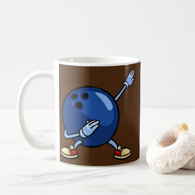 Bowling Ball Geschenke Button Männer Frauen Kinder Kaffeetasse (Mit Donut)