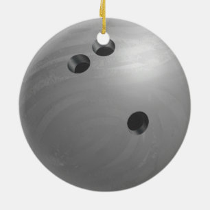 Bowling Ball Gray Keramikornament