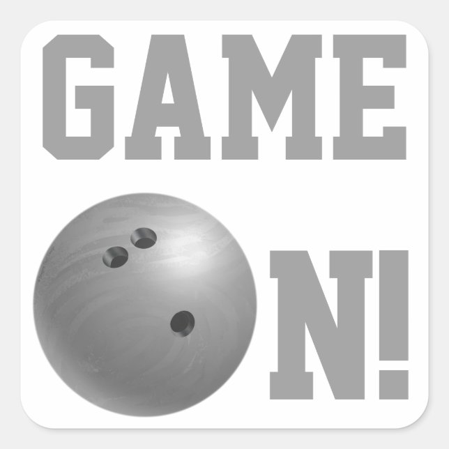 Bowling Ball Gray Quadratischer Aufkleber (Vorderseite)