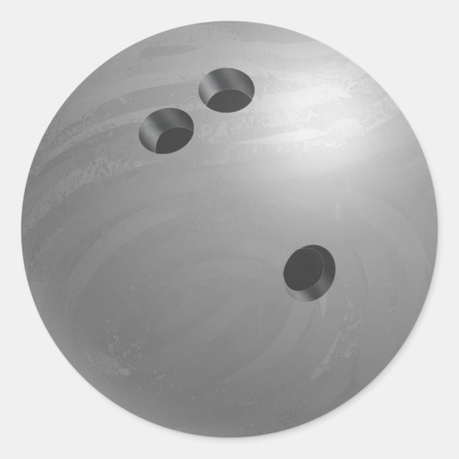 Bowling Ball Gray Runder Aufkleber (Vorderseite)
