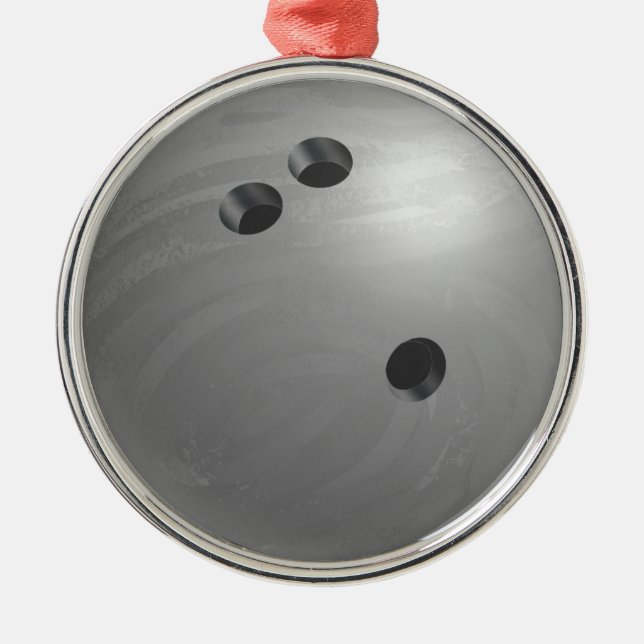 Bowling Ball Gray Silbernes Ornament (Vorne)