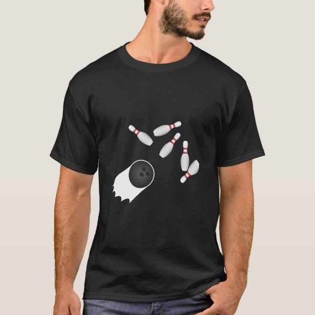 Bowling Ball Hitting Bowling Strike Bowler Humor T-Shirt (Vorderseite)