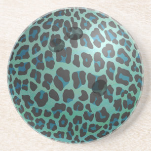 Bowling Ball Leopard Aquamarin Getränkeuntersetzer