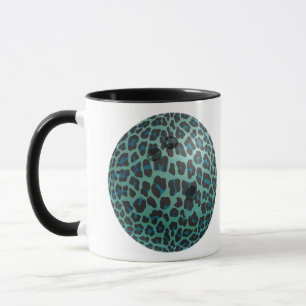 Bowling Ball Leopard Aquamarin Tasse