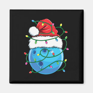 Bowling Ball mit Weihnachtsmannmütze Männer Jungen Magnet