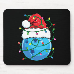 Bowling Ball mit Weihnachtsmannmütze Männer Jungen Mousepad