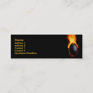 Bowling Ball on Fire Business Card Mini Visitenkarte