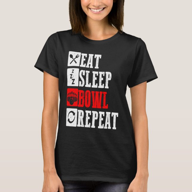 Bowling Ball Pin Bowler Strike Bowling Fanatic Bow T-Shirt (Vorderseite)