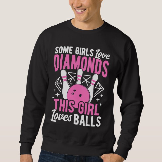 Bowling Ball Pin Bowler Strike Bowling Girls Bowli Sweatshirt (Vorderseite)