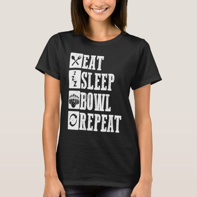 Bowling Ball Pin Bowler Strike Bowling Team Bowlin T-Shirt (Vorderseite)
