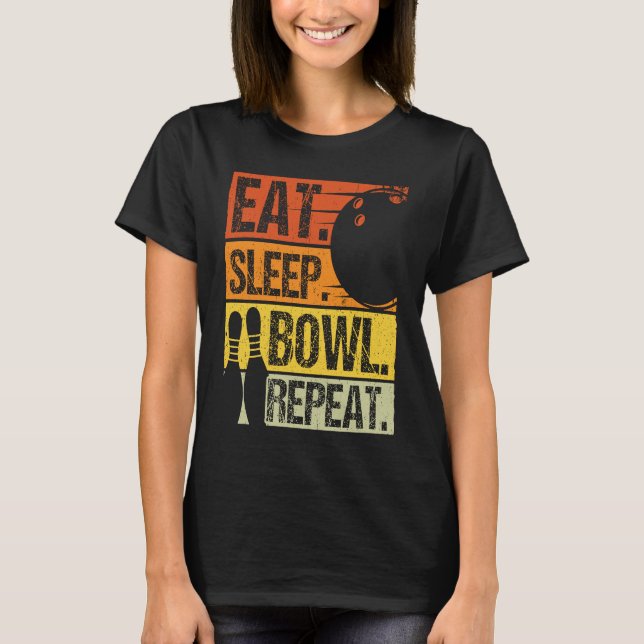 Bowling Ball Pin Bowler Strike Bowling Team Bowlin T-Shirt (Vorderseite)