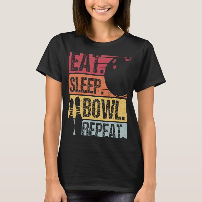 Bowling Ball Pin Bowler Strike Team Bowling Alley  T-Shirt (Vorderseite)
