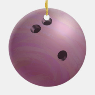 Bowling Ball Pink Keramikornament