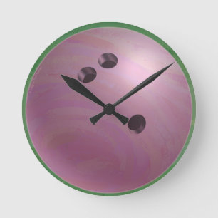 Bowling Ball Pink Runde Wanduhr