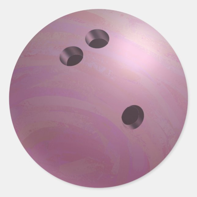 Bowling Ball Pink Runder Aufkleber (Vorderseite)