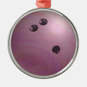 Bowling Ball Pink Silbernes Ornament