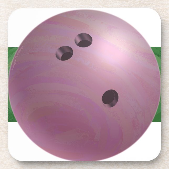 Bowling Ball Pink Untersetzer (Vorderseite)