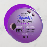 BOWLING BALL ROUND Bat Mitzvah Party Einladung