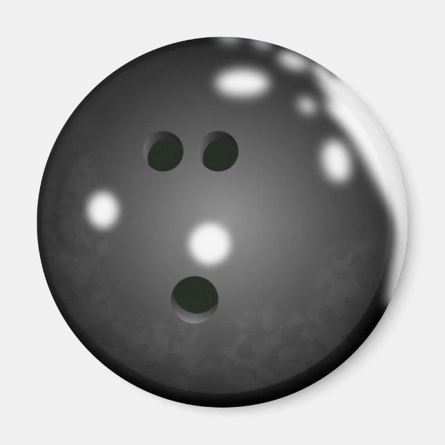 Bowling Ball (schwarz) Magnet (Vorne)