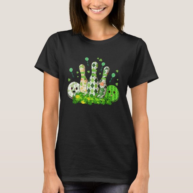 Bowling Ball Shamrock Leprechaun St Patricks Day B T-Shirt (Vorderseite)