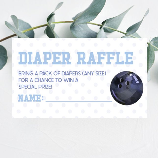 Bowling Ball Sports Baby Shower Diaper Raffle Begleitkarte (Von Creator hochgeladen)