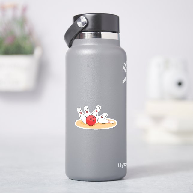 Bowling Ball Strike Skittles Aufkleber (HydroFlask)