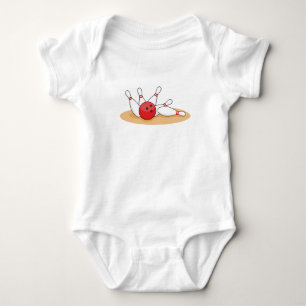 Bowling Ball Strike Skittles Baby Strampler