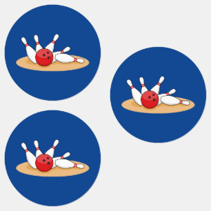 Bowling Ball Strike Skittles Etiketten