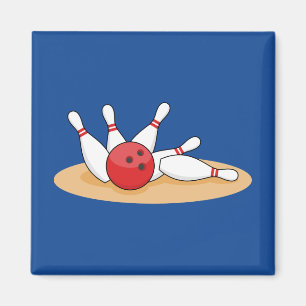 Bowling Ball Strike Skittles Magnet