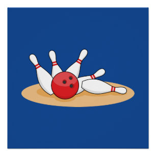 Bowling Ball Strike Skittles Poster