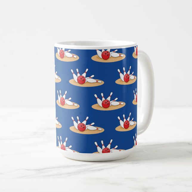 Bowling Ball Strikte Skittles Muster Kaffeetasse (VorderseiteRechts)