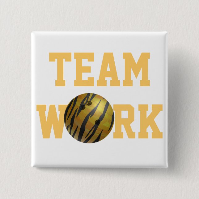 Bowling Ball Tiger Gelb Button (Vorderseite)