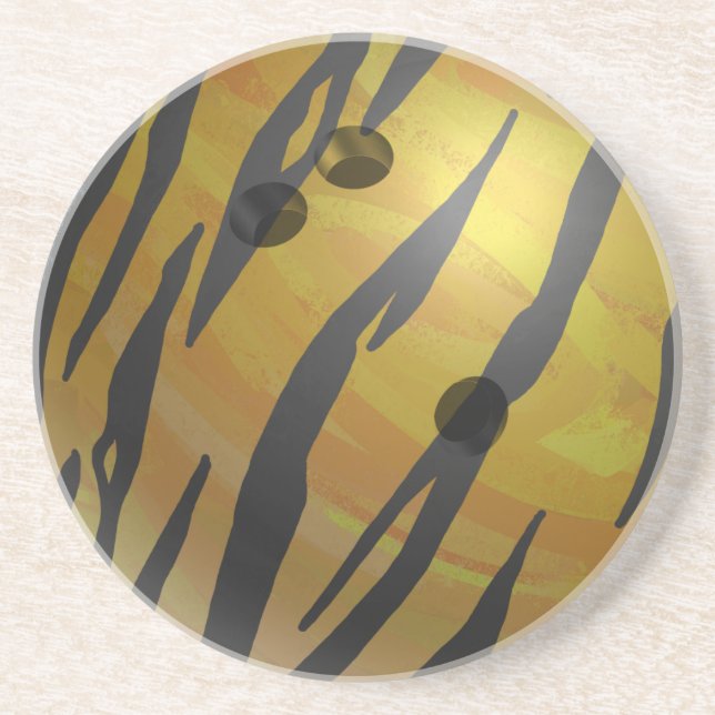 Bowling Ball Tiger Gelb Sandstein Untersetzer (Vorne)