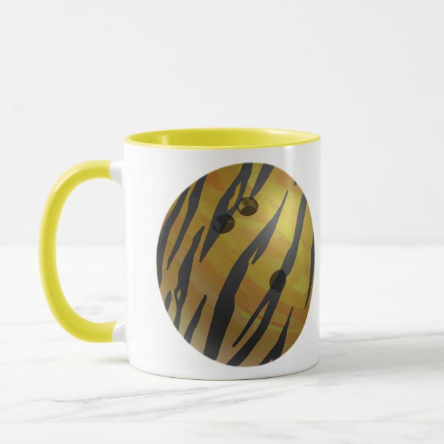 Bowling Ball Tiger Gelb Tasse (Links)
