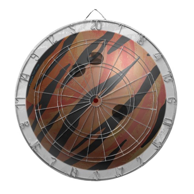 Bowling Ball Tiger Orange Dartscheibe (vorne)