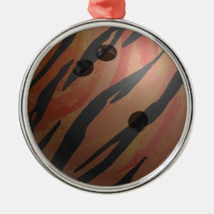 Bowling Ball Tiger Orange Ornament Aus Metall
