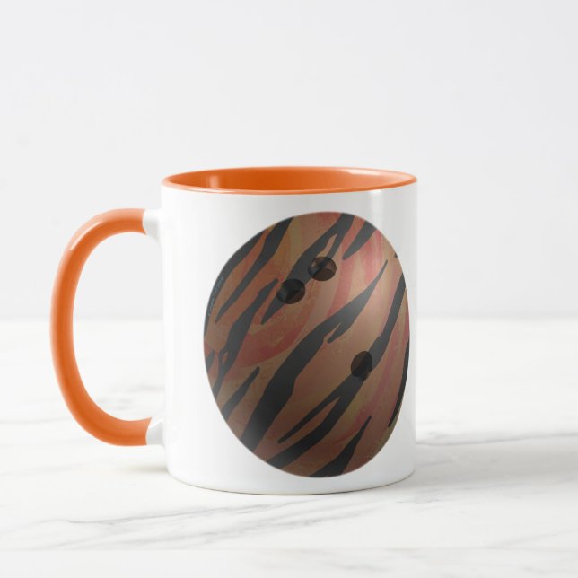 Bowling Ball Tiger Orange Tasse (Links)