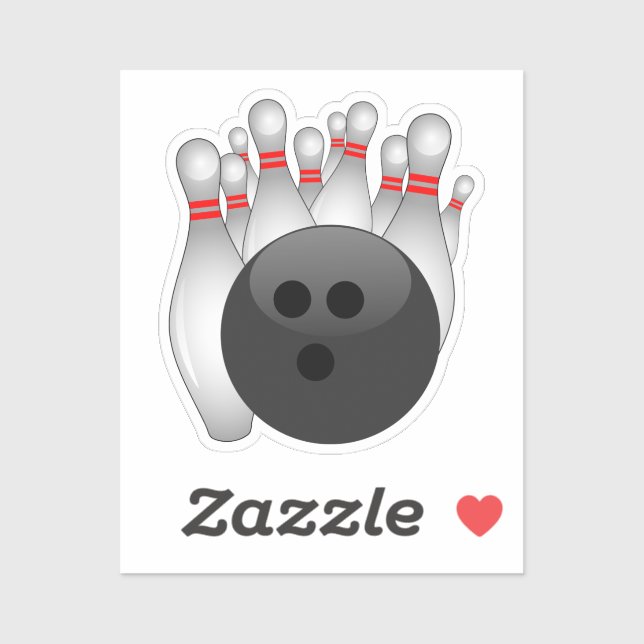 Bowling Ball und Bowling Button Aufkleber (Blatt)
