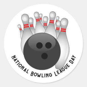 Bowling Ball und Bowling Buttone Runder Aufkleber