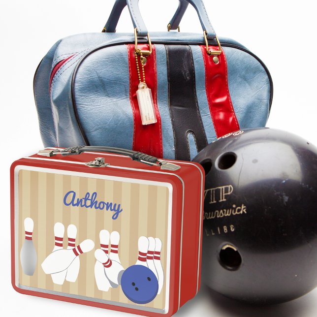 Bowling Ball und Buttone Personalisiert Metall Brotdose (Von Creator hochgeladen)