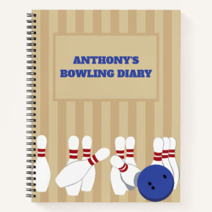 Bowling Ball und Buttone Personalisiert Notizbuch