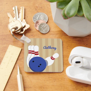 Bowling Ball und Buttone Personalisiert Schlüsselanhänger