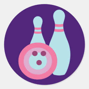 Bowling Ball und Buttone Runder Aufkleber