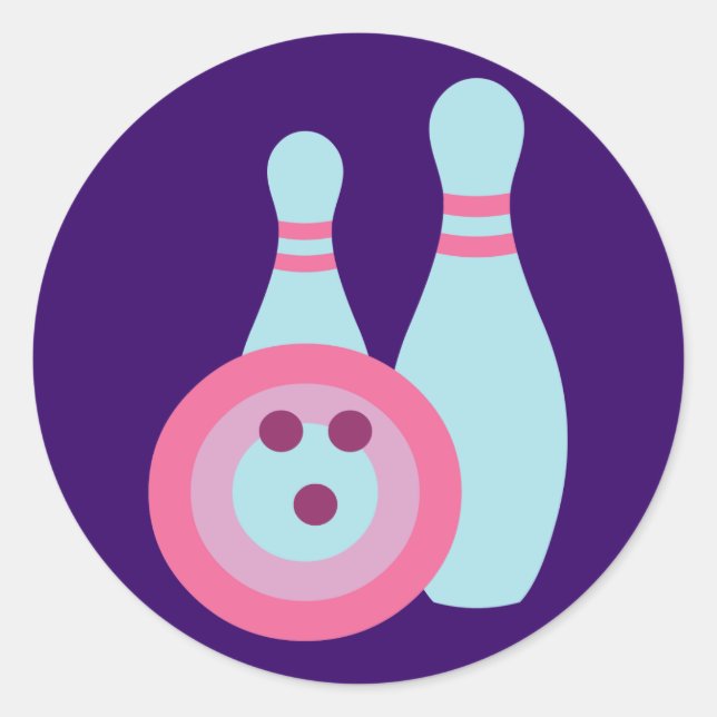 Bowling Ball und Buttone Runder Aufkleber (Vorderseite)